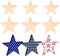 12 Pcs Unfinished Wooden Star Cutouts – Natural Wood Blank Stars for DIY Painting, Christmas, 4th of July, Memorial Day, Table, Shelf, Mantel & Tiered Tray Décor